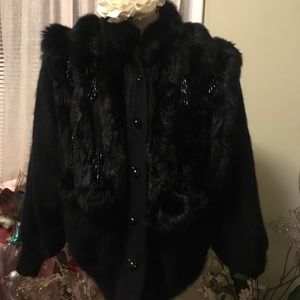 Vintage Tailor made sweater with rabbit fur